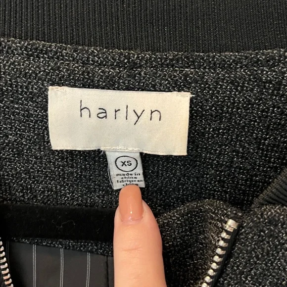 Anthropologie Harilyn grey bomber jacket with sparkle!  Size XS New - Picture 4 of 6